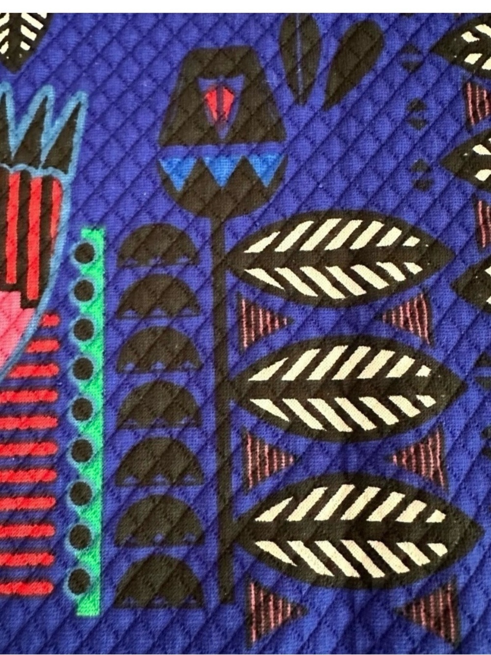LuLaRoe Royal Blue Geometric Pencil Skirt with Pink & Teal Accents - Picture 4 of 4